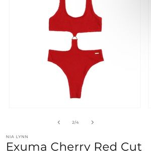 Nia lynn “Exuma Cherry Red Cut Out One-Piece”